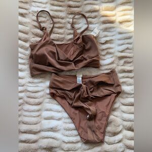 American Eagle Outfitters Brown Bikini Set